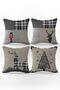 New Year Pattern Christmas and Christmas Special Design Set of 4 Throw Pillow Covers