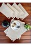 6 Pieces Rectangular Straw, Jute Placemat Braid Presentation Set - White