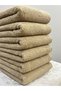 100% Cotton Extra Soft Beige 6 Pieces Sports & Hairdresser 50x90 Hand and Face Towel Set - 5