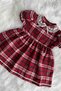 Baby Collar Water Stone Detailed Plaid Design Girl's Baby Dress - 3