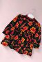 Lace Collar Floral Black Flannel Baby Girl Dress - 2