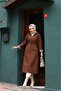 Brown Striped Inside and Self Lined Waterproof Women's Trench Coat - 5