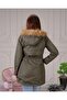 Khaki Fur Lined and Waterproof Women's Winter Coat & Coat - 6