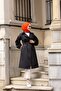 Black Striped Balloon Sleeve Women's Trench Coat - 6