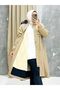 Beige Fur Lined and Waterproof Large Size Oversize Women's Winter Coat & Coat - 8