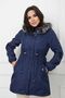 Navy Blue Fur Lined and Waterproof Women's Winter Coat - 2