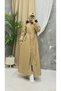 Beige Fur Lined and Waterproof Full Length Women's Winter Coat & Coat - 3