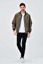 Khaki Shirt Lined Water and Windproof Seasonal Ribbed Men's Coat - 4