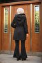 Black Fur-Trimmed Waterproof Women's Winter Jacket & Coat - 4