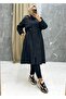 Black Fur Lined and Waterproof Large Size Oversize Women's Winter Coat & Coat - 2