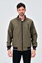 Khaki Shirt Lined Water and Windproof Seasonal Ribbed Men's Coat - 3