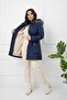 Navy Blue Fur Lined and Waterproof Women's Winter Coat - 7