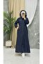Navy Blue Fur Lined and Waterproof Full Length Women's Winter Coat & Jacket