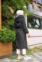 Black Fur Lined and Waterproof Large Size Oversize Women's Winter Coat & Coat - 5