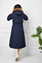 Navy Blue Fur Lined and Waterproof Women's Winter Coat & Coat - 7