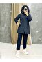 Navy Blue Fur Lined and Waterproof Women's Winter Coat & Coat