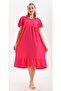 Women's Pink Butterfly Sleeve Wrap Dress - 4