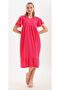 Women's Pink Butterfly Sleeve Wrap Dress - 2