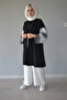 Black Lace-Detail Top with White Pants 2-Piece Kimono Set - 6