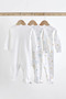 %100 Organic Cotton White Shiny Animal Print 3-Piece Sleep Sack Set ALY01547 - 2
