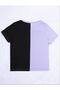 Lilac Black Butterfly Printed Combed Cotton T-Shirt - 2