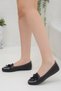 Women's Black Ballerina Flats Orthopedic Soft Non-Slip Sole Lightweight Daily Casual Classic Leather Shoes - 2