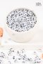 6x6 mm Square Cube Letter Beads White - Black A & Z Mixed Keychain and Jewelry Accessory 25 gr 150 Pieces
