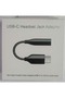 USB-C Headset Jack Adapter USB-C to 3,5mm audio jack - 3