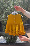 Mustard Bottom-Top Girls' Baby Cotton Shorts Blouse Set