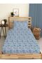 Modern Pattern Printed Single Elastic Sheet Set Blue