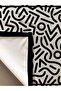 Modern Black Patterned Tablecloth White - 2