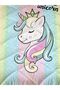 Unicorn Patterned Quilted Quilt, Decorative Bedspread - 2