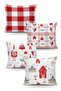 Evmila Christmas Patterned 4-Piece Throw Pillow Cover Set - 2