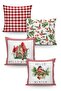Evmila Christmas Patterned 4-Piece Throw Pillow Cover Set - 2