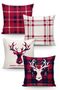 Evmila Christmas Patterned 4-Piece Throw Pillow Cover Set - 2