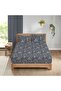 Triangle Pattern Printed Double Sheet Set 160x200 Cm - Black