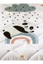 Panda and Rainbow Patterned Quilted Quilt, Decorative Bedspread - 2