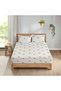 Bird Pattern Printed Double Sheet Set 160x200 Cm - White