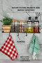 7X40 cm Shelf with Spice Rack and Bathroom Organizer Hook - Spice Rack - Black Single