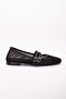 Black Glitter Mesh Women's Evening Dress Ballerinas - 3