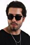 Unisex Set of 3 Black Brown Cream Sunglasses - 7