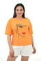 Women's Large Size Face Printed T-Shirt 1788-25