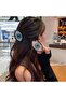 Imported fashion trend luxury pearlescent bone metal clatch eye shape evil eye buckle brown - 5