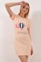 Women's Salmon Printed Short Sleeve Nightgown Pmel25533