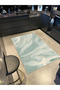 Green Abstract Striped Painted Themed Patterned Woven Base Carpet and Washable Carpet Miravip9982 - 2