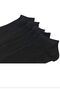 Pack of 5 Unisex Women Men's Sports Plain Black Booties Socks Booties - 2
