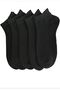 Pack of 5 Unisex Women Men's Sports Plain Black Booties Socks Booties - 4