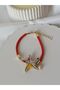 Pearl Detail Starfish Red Cord Special Design Handmade Polymer Clay Bracelet - 5