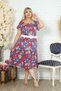 Madonna Collar Colorful Floral And Belted Comfortable Flowy Dress - 6