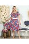 Madonna Collar Colorful Floral And Belted Comfortable Flowy Dress - 8